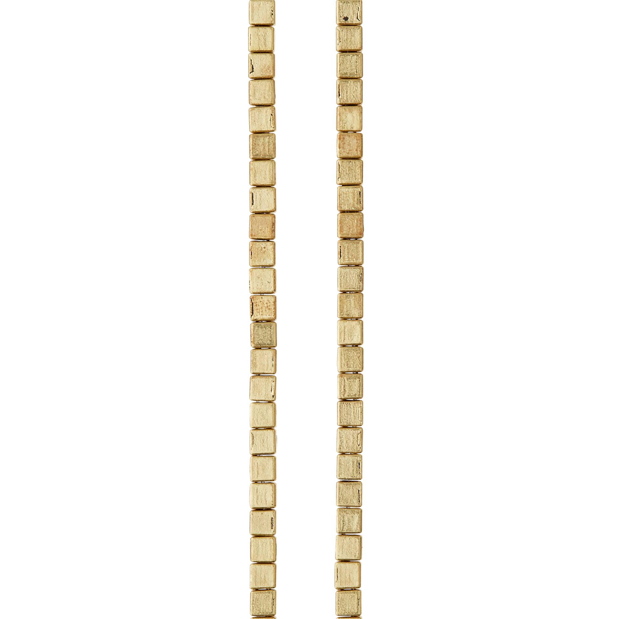 Hamilton Gold Antique Cube Beads, 4mm by Bead Landing™